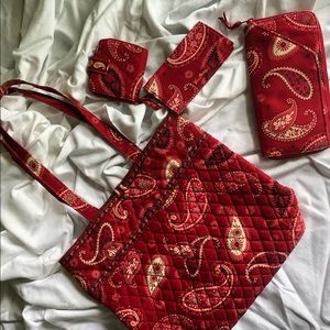 Used Mesa Red Vera Bradley Travel Set